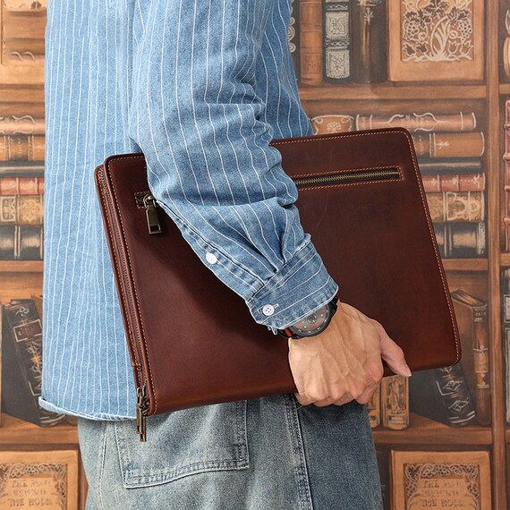 Personalized Leather Portfolio 4 Ring Binder Portfolio 