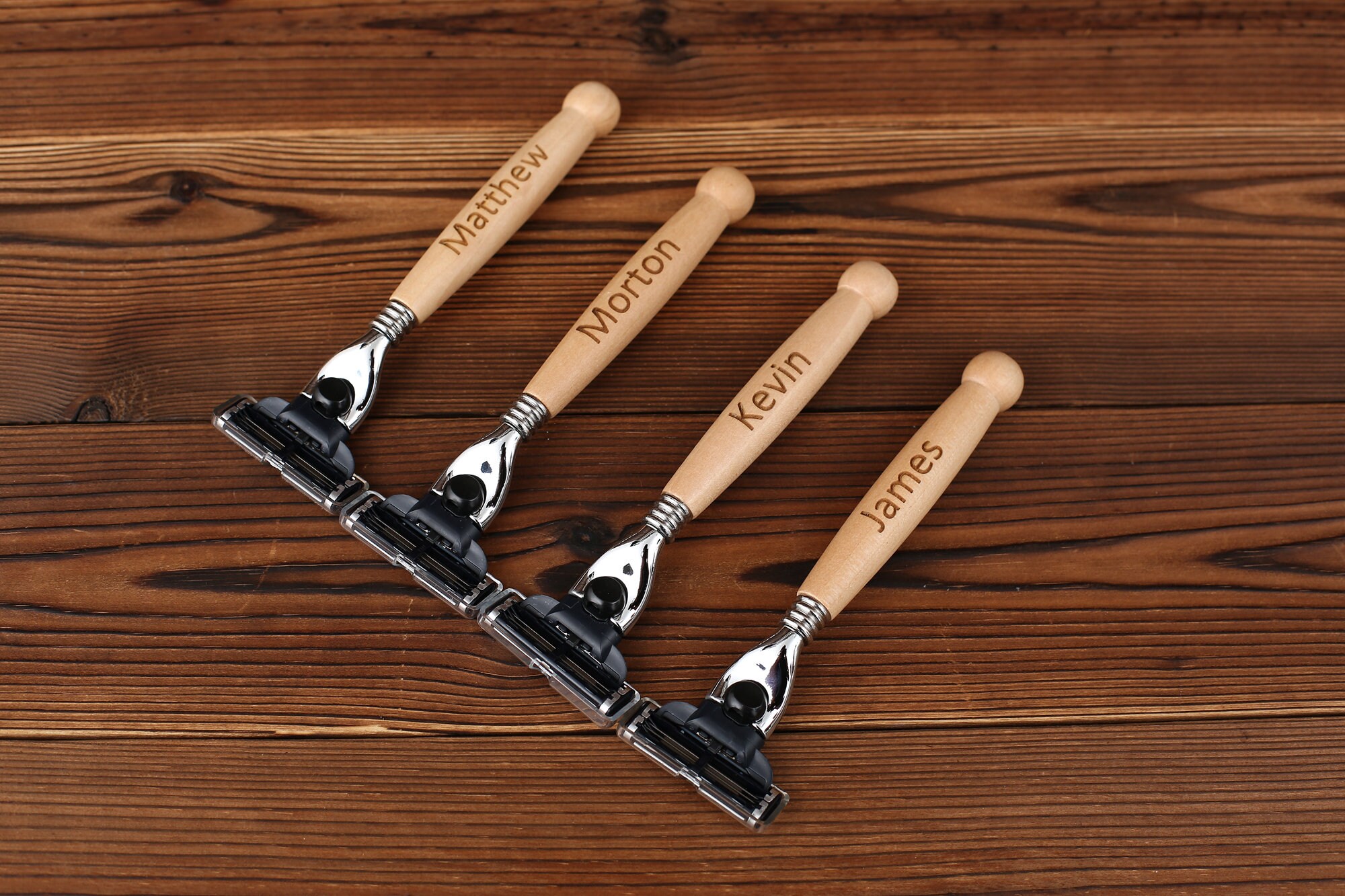 Personalized Razor With Wood Handle, Shaving Brush, Safety Razor for ...