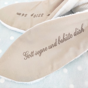 Namenskissen beige mit Hase/ besticktes Kissen als Geschenk zur Geburt/Taufgeschenk/Taufkissen Geburtskissen mit Datum Größe und Gewicht Bild 5