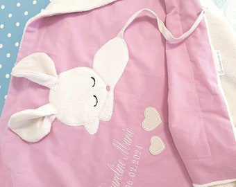 Babydecke mit Namen und Maus rosa personalisiert