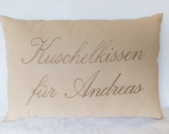 Kissen bestickt mit Wunschtext oder Name Geschenk/Geschenk Liebhaber/Ehemann Freund Mann