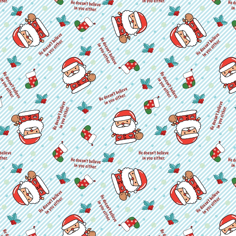 Gift Wrap Santa Claus Christmas Wrapping Paper Funny wrapping paper