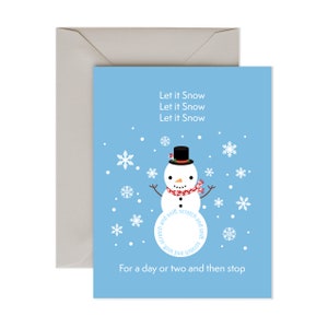 Drôle de carte de Noël - Scratch and Sniff - LET IT SNOW