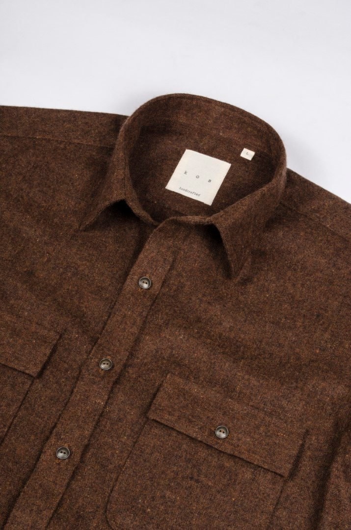 フラワープリント BROWN by 2-tacs 22AW Yak wool half coat | www
