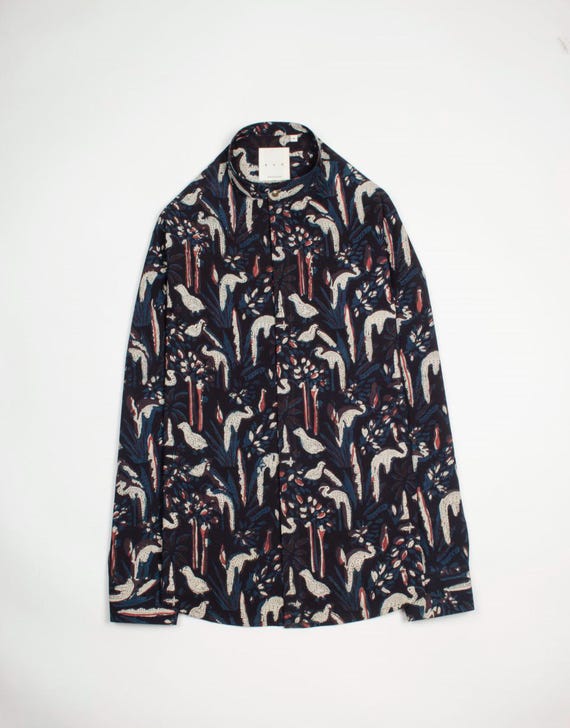 Flamingo Jungle Block Print Full Sleeves Shirt | Gifts for
