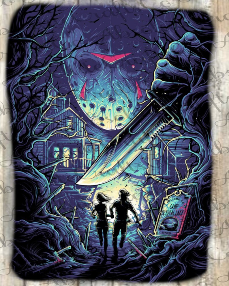 Waterslide Sticker Freddy Krueger Horror Movie Characters PNG Sublimation Printable- Michael Myers- Jason Voorheez Hellraiser
