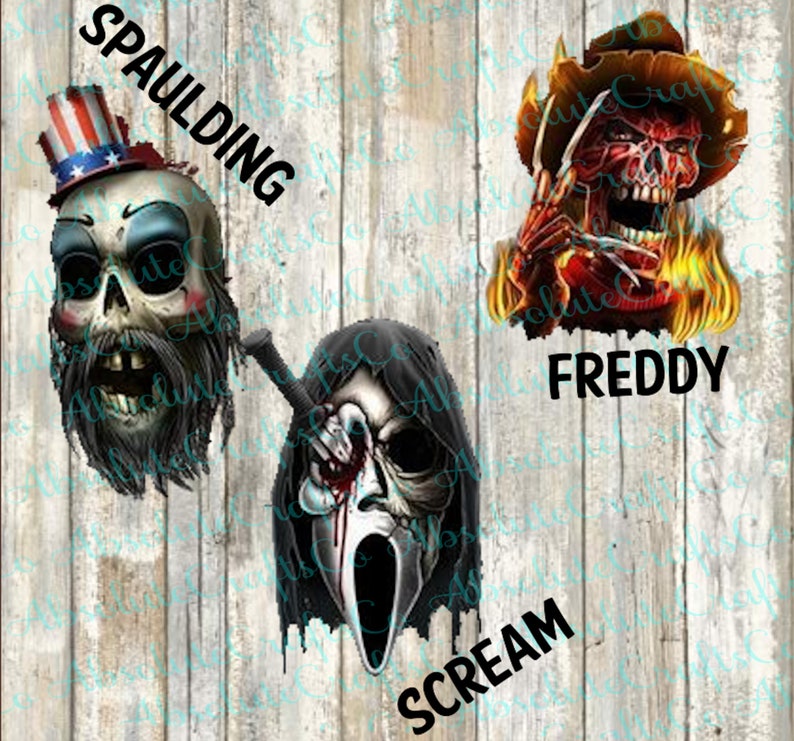 Horror Movie Characters PNG Waterslide Sticker Sublimation | Etsy