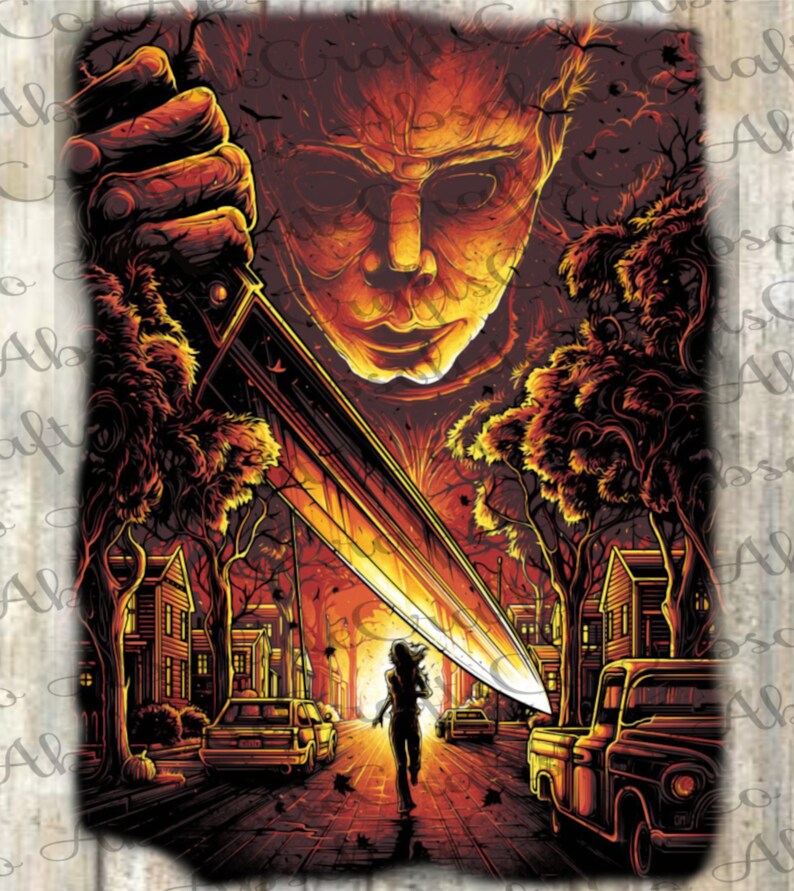 Waterslide Sticker Freddy Krueger Horror Movie Characters PNG Sublimation Printable- Michael Myers- Jason Voorheez Hellraiser