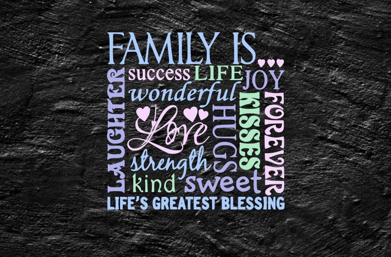 Family is Subway Art Cut File Decal Vinyl SVG | Etsy