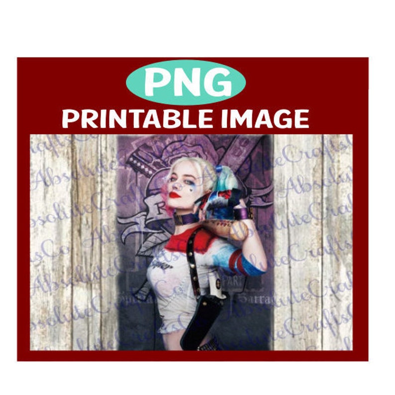 harley quinn png waterslide sticker printable print then