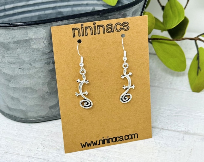 Silver Lizard Earrings