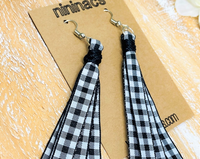 Ribbon Plaid Earrings