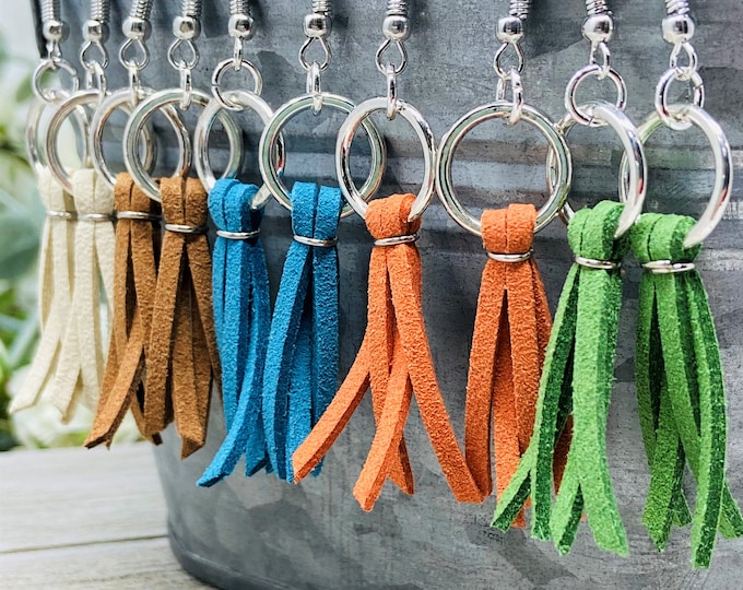 Mini Suede Tassel Earrings | Multiple Colors to Choose From