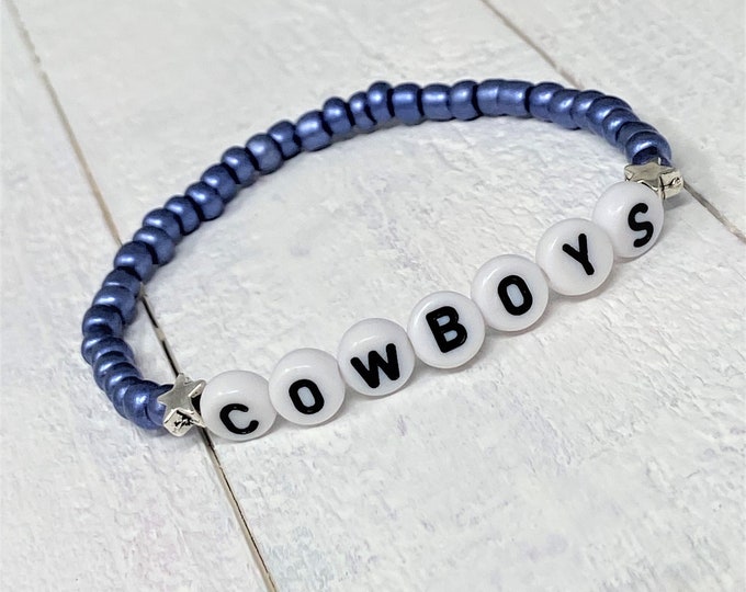 Dallas Cowboys Beaded Bracelet, Game Day Jewelry, Gift for Her