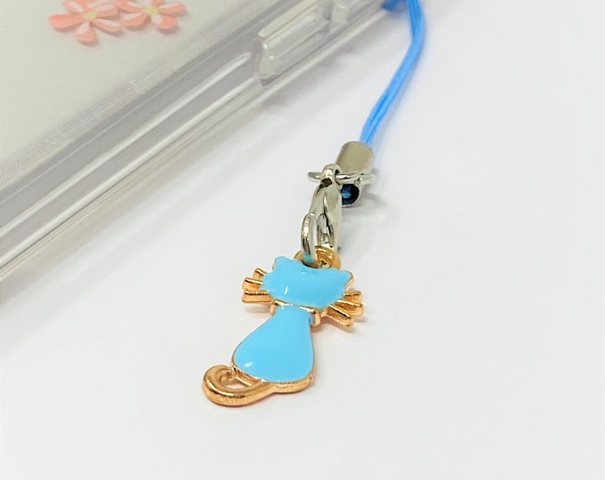 Enamel Cat Phone Charm, Kawaii Kitten, Switch Charm