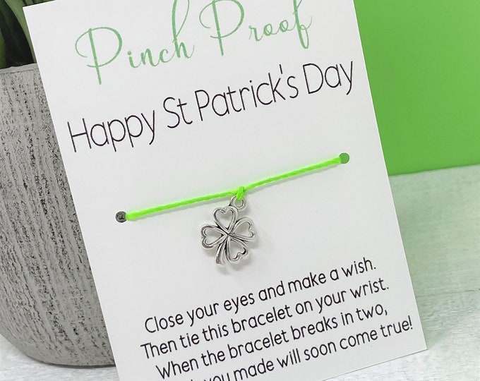 St Patrick's Day Gift | Wish Bracelet | Pinch Proof
