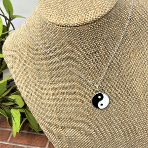 Yin Yang Necklace, Yoga Necklace, Sterling Silver Chain w/double sided Yin Yang Pendant, OBX Inspired, Kiara Necklace, Peace, Gift for Her