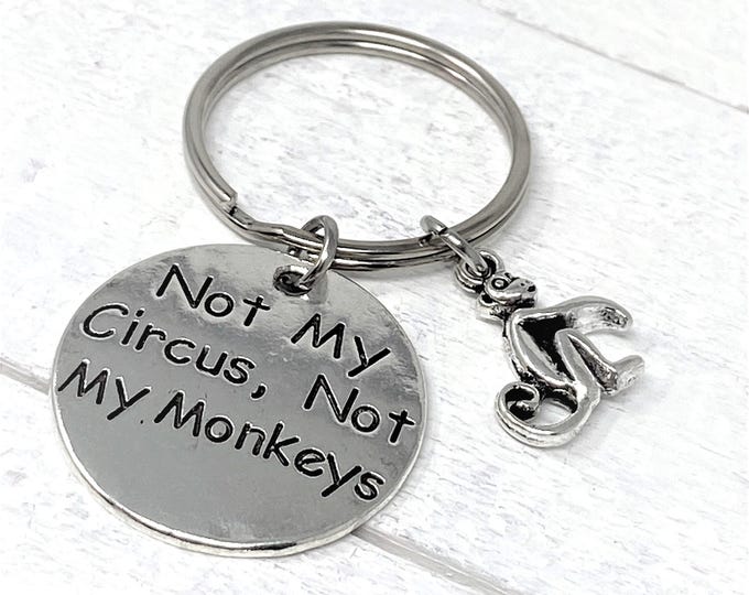 Monkey Personalized Keychain | Add Initial