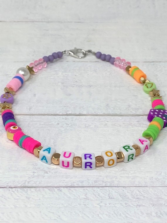 Kids Name Necklace, Little Girls Personalized Necklace, Custom Name Necklace, Kids Jewelry, Name Jewelry for Kids, Beaded Necklace, Gift