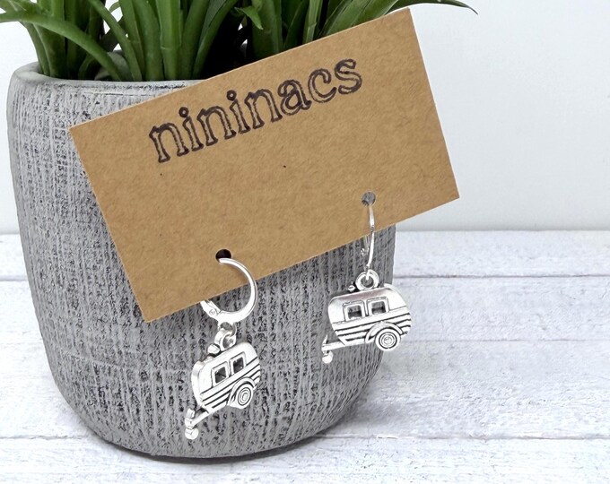 Silver Camper Earrings