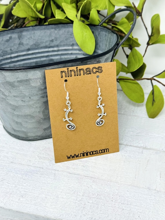 Silver Lizard Earrings