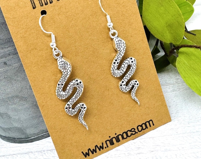 Silver Snake Earrings