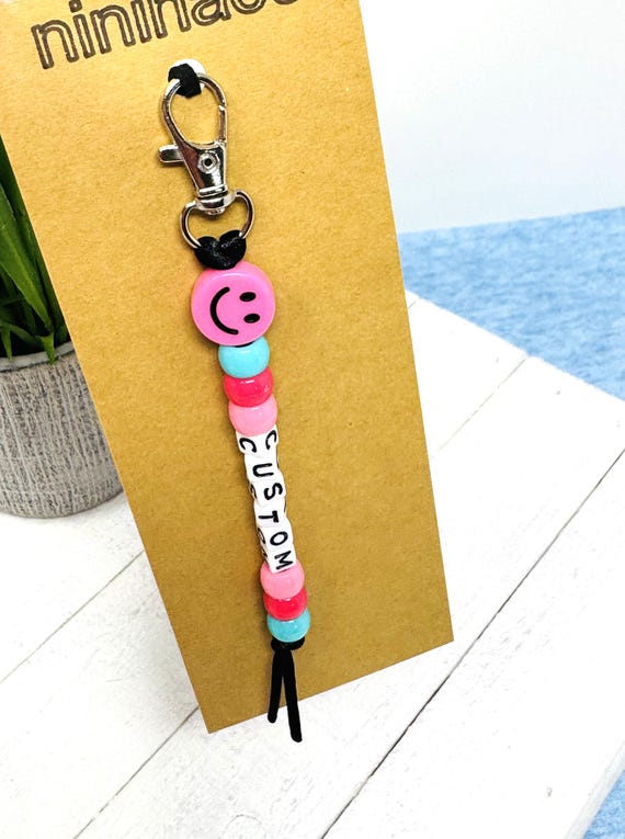 Personalized Beaded Keychain | Bag Charm