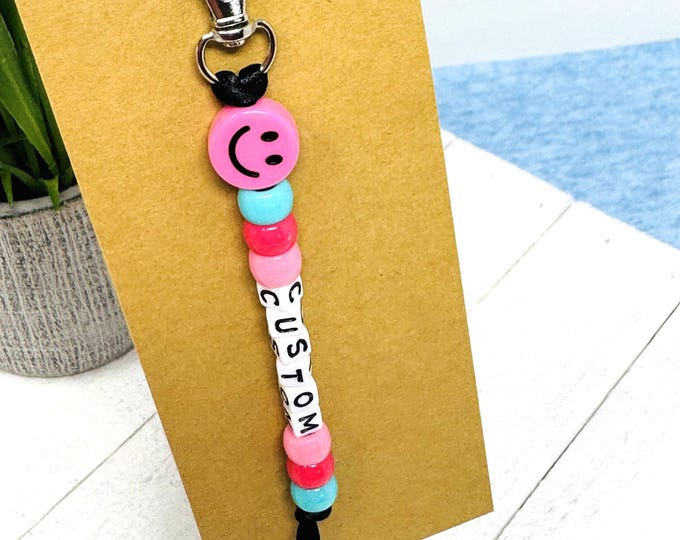 Personalized Beaded Keychain | Bag Charm