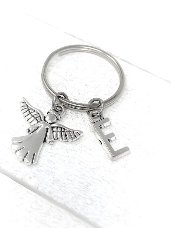Guardian Angel Personalized Keychain | Add Initial
