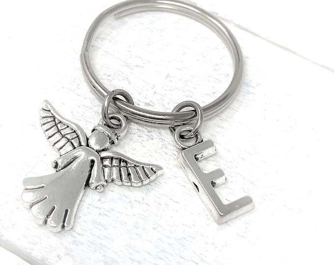 Guardian Angel Personalized Keychain | Add Initial