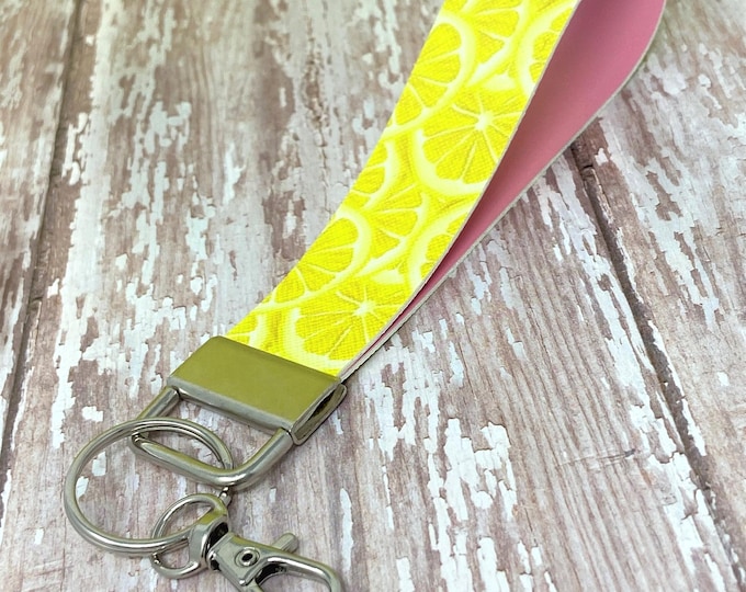 Lemonade Themed Wristlet Key Chain