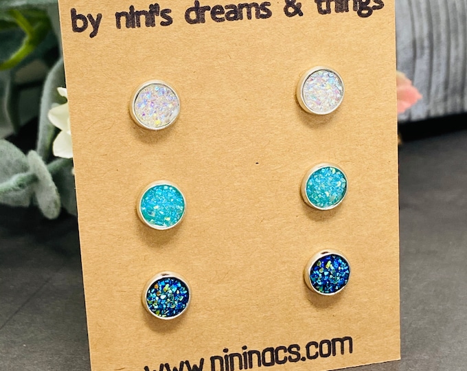Mini Glitter Earrings | Set of 3 | Choose Your Set