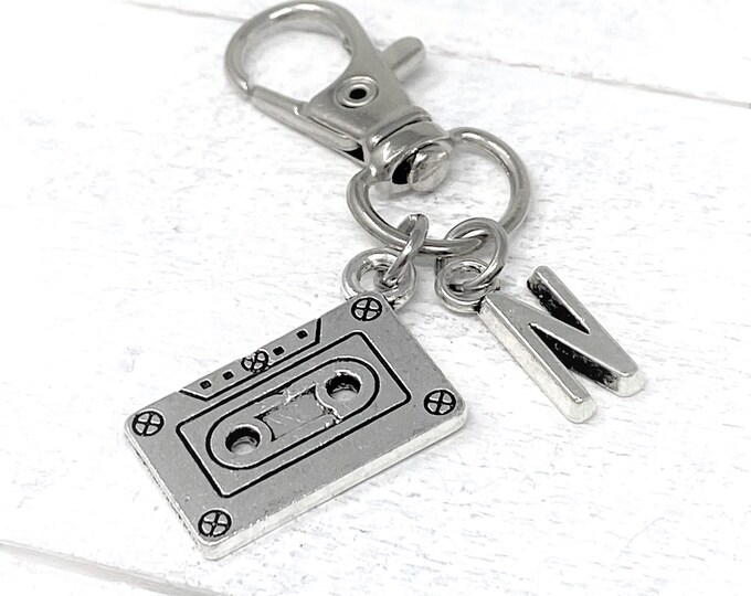 Cassette Personalized Keychain | Add Initial