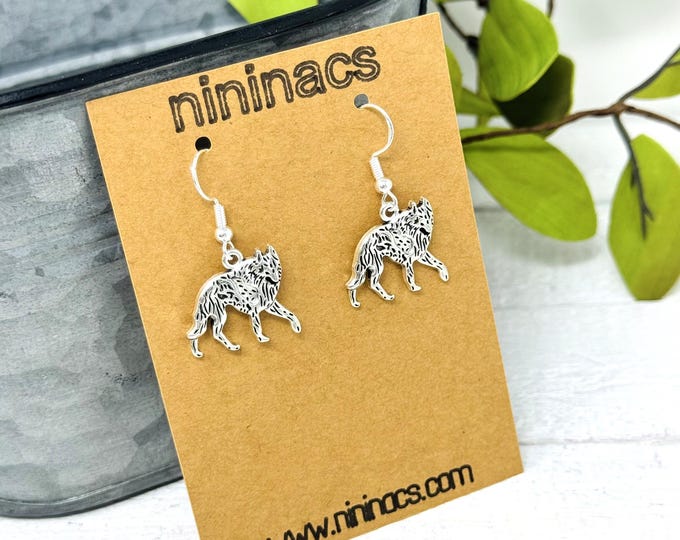 Silver Wolf Earrings