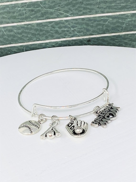 Sport Bangle, Baseball Bracelet, Softball Bracelets, Soccer Bracelet, Football Bracelet, Charm Bangles, Team Bangles, Mom Bangles, Mom Gift