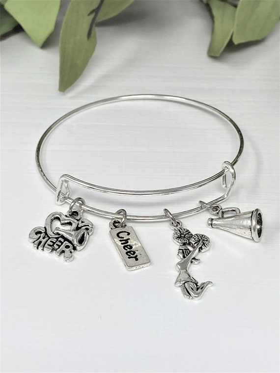 Cheer Bangle, Cheerleader Bangles, Cheer Team Bracelets, Cheer Charm Bracelets, Bangle Bracelets, Charm Bracelets, Cheer Gifts, Gift
