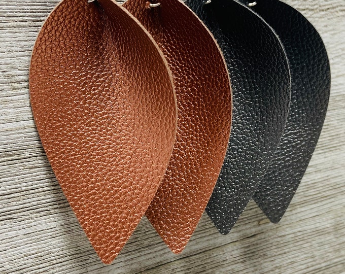 Large Leaf Shaped Drop Earrings