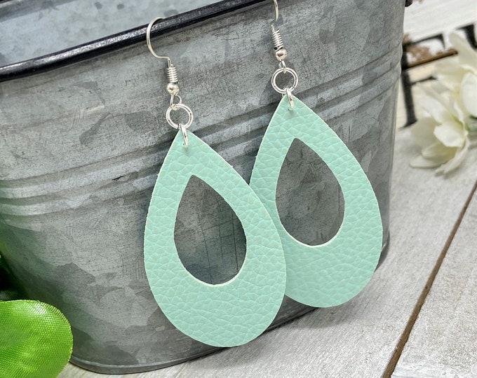 Colorful Hoop Teardrop Shaped Double-Sided Dangle Earrings | Choose Your Color