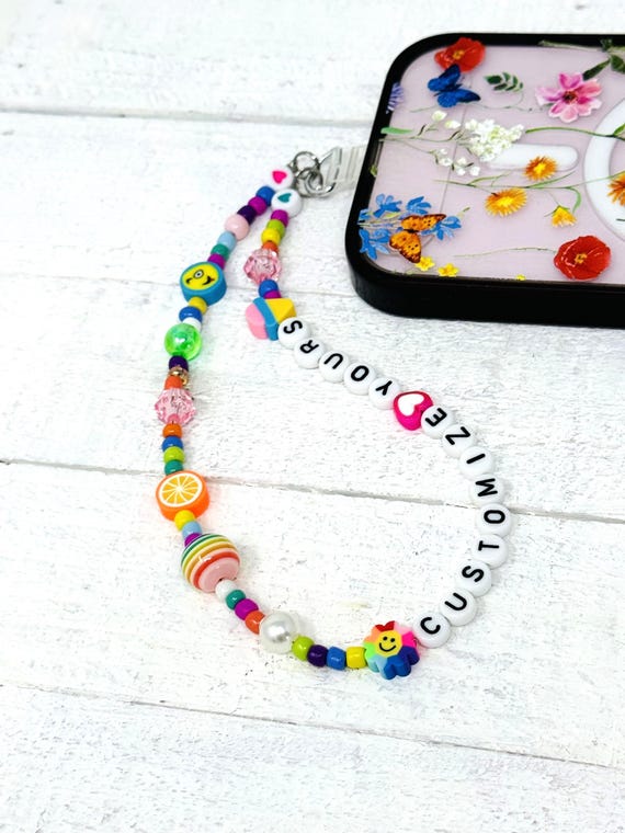 Customized Colorful Beaded Phone Charms | Phone Straps