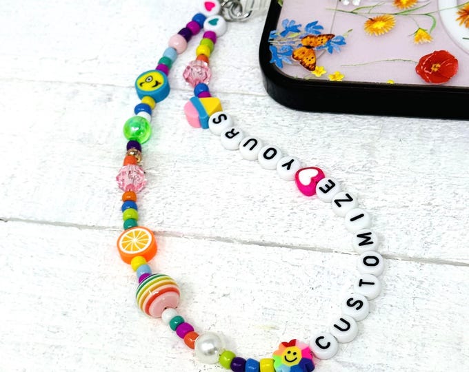Customized Colorful Beaded Phone Charms | Phone Straps