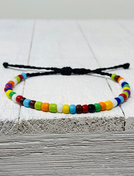 Beaded Bracelet, Confetti Bracelet, Colorful Seed Bead Bracelets, Adjustable Bracelet, Pick Your Color, Gift for Him, Gift for Her, Gift