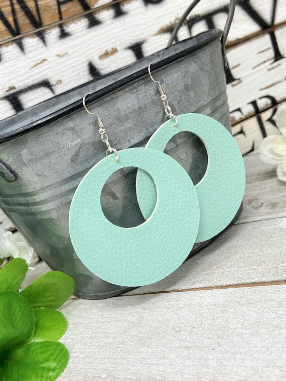 Large Hoop Double-Sided Dangle Earrings | Choose Your Color