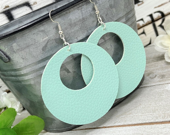 Large Colorful Hoop Double-Sided Dangle Earrings | Pick Your Color