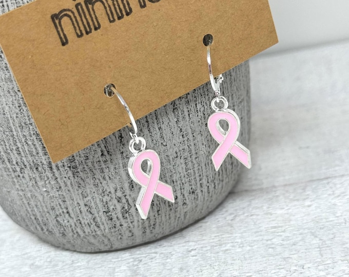 Pink Ribbon Earrings | Breast Cancer Awareness