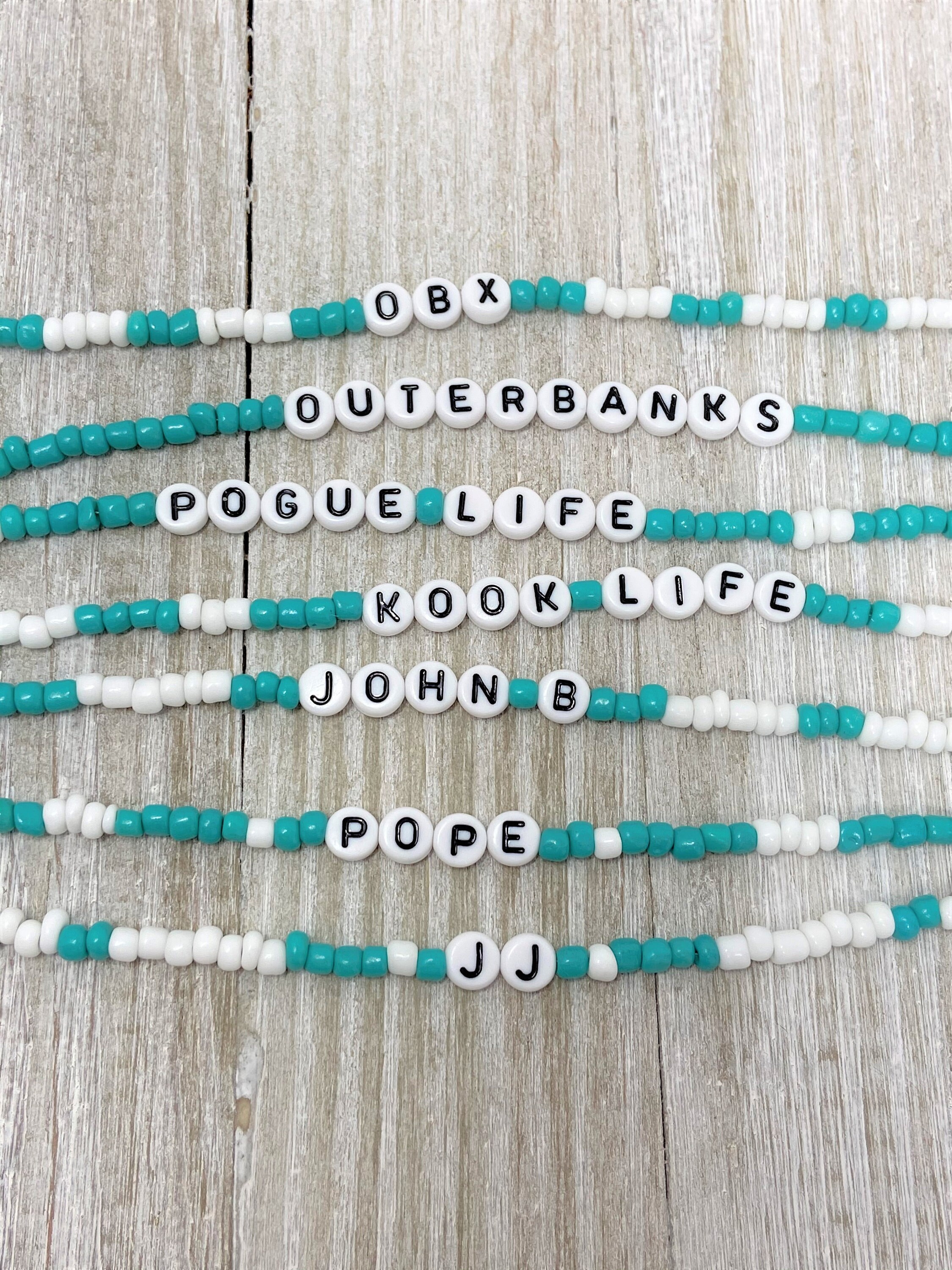 Outer Banks Inspired Bracelets, OBX Bracelets, OBX, Letter Bracelets