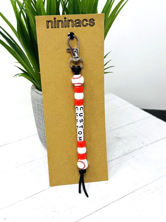 Personalized Baseball or Softball Keychain | Bag Charm