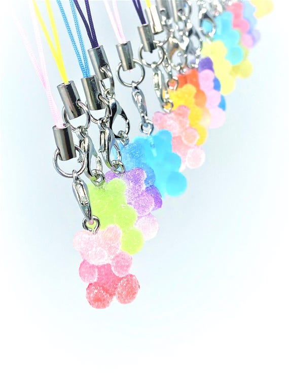 Gummy Bear Sour Phone Charm, Mini Lanyard, Badge Charm