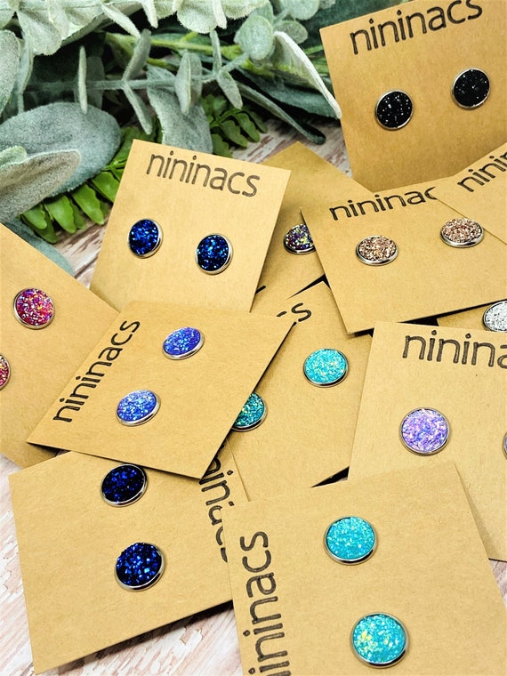 Large Druzy Earrings, Opal Druzy, Black Druzy, Purple Druzy, Royal Blue Druzy, Mermaid Kiss, Aqua Druzy, Glitter Druzys, Christmas Gift