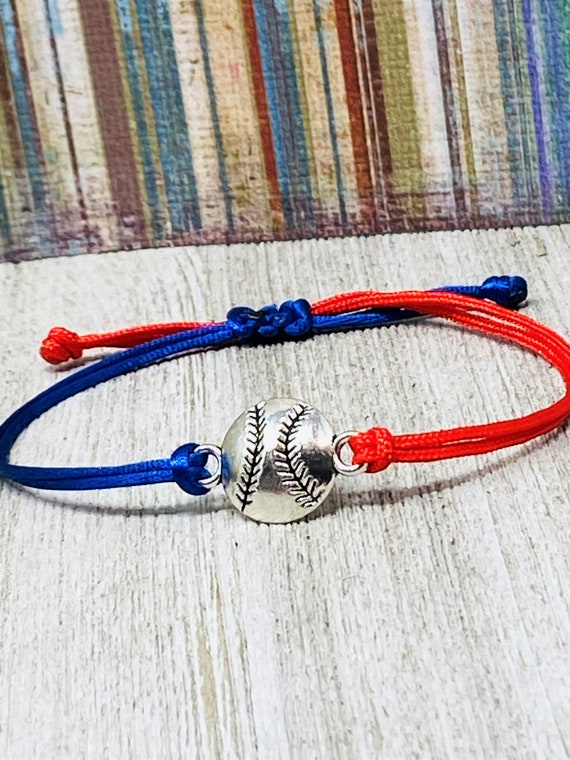 Baseball Bracelet, Sports Bracelet, Softball Bracelets, Friendship Bracelet, Team Bracelet, Adjustable Bracelet, Rangers Bracelet, Christmas