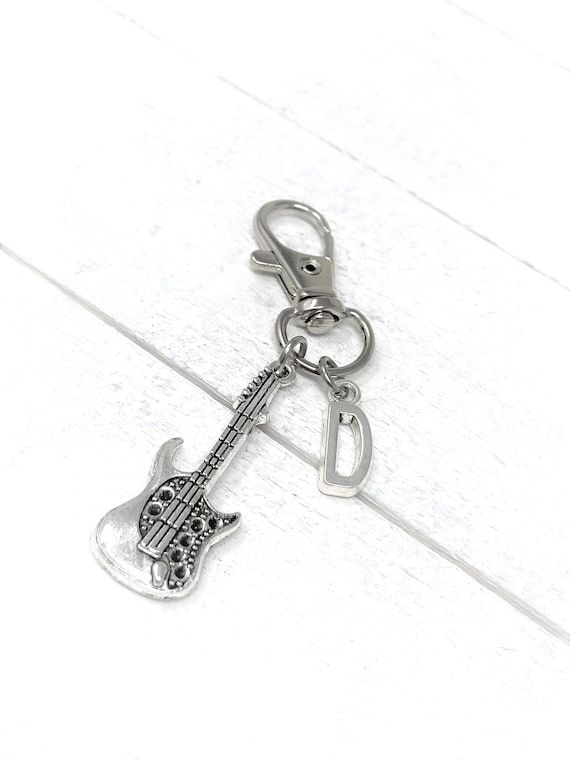 Guitar Personalized Keychain | Add Initial